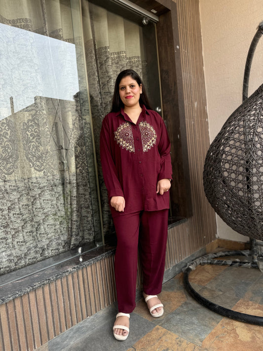 Embroidered Plus Size Cord Set (Cord 008)