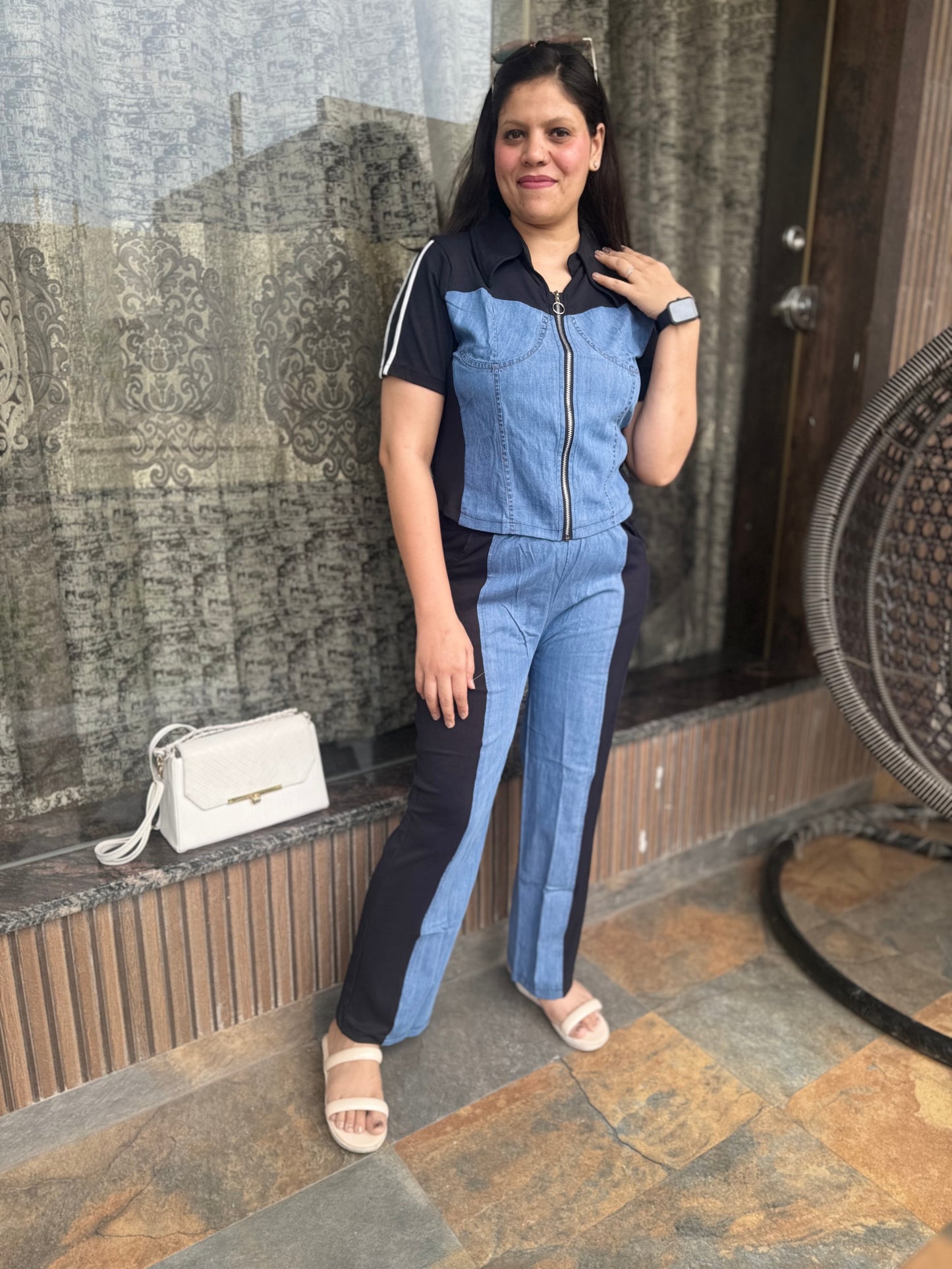 Women's Trendy Denim Co-Ord Set