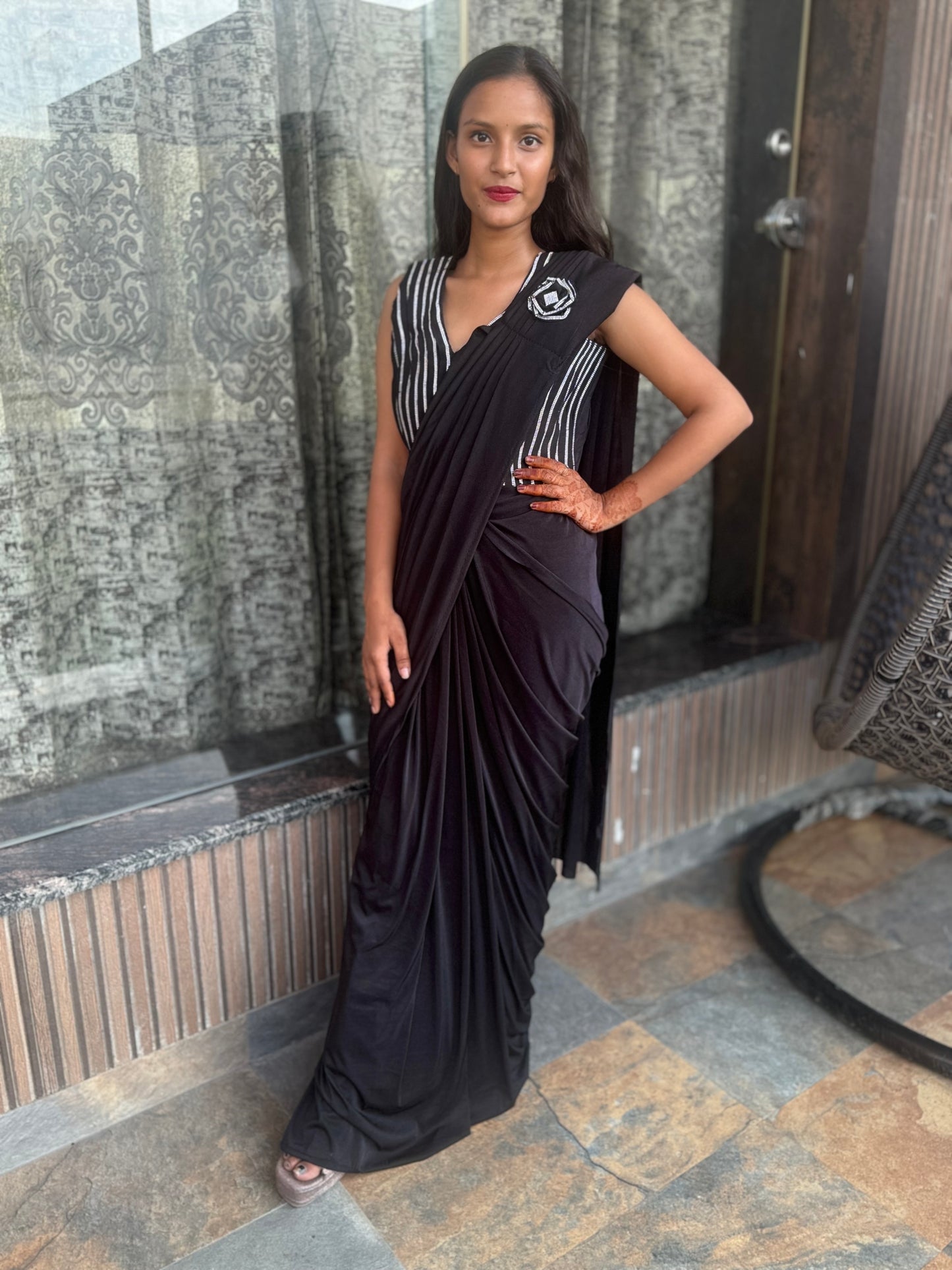 DRAPE BLACK SAREE