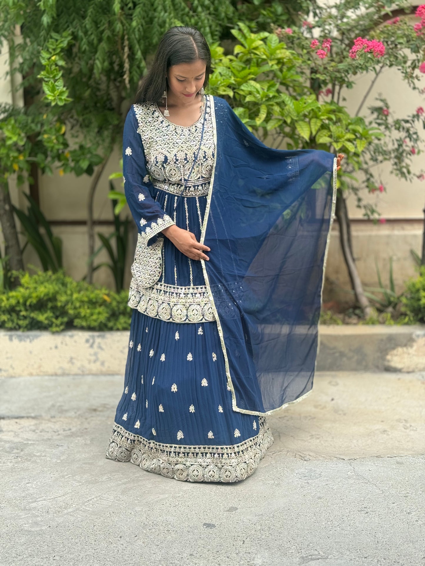 PEMPLUM MIRROR WORK LEHNGA