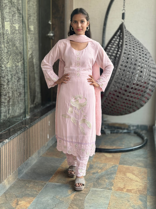 PAKISTANI ROSE DESIGN HEAVY GEORGETTE SUIT