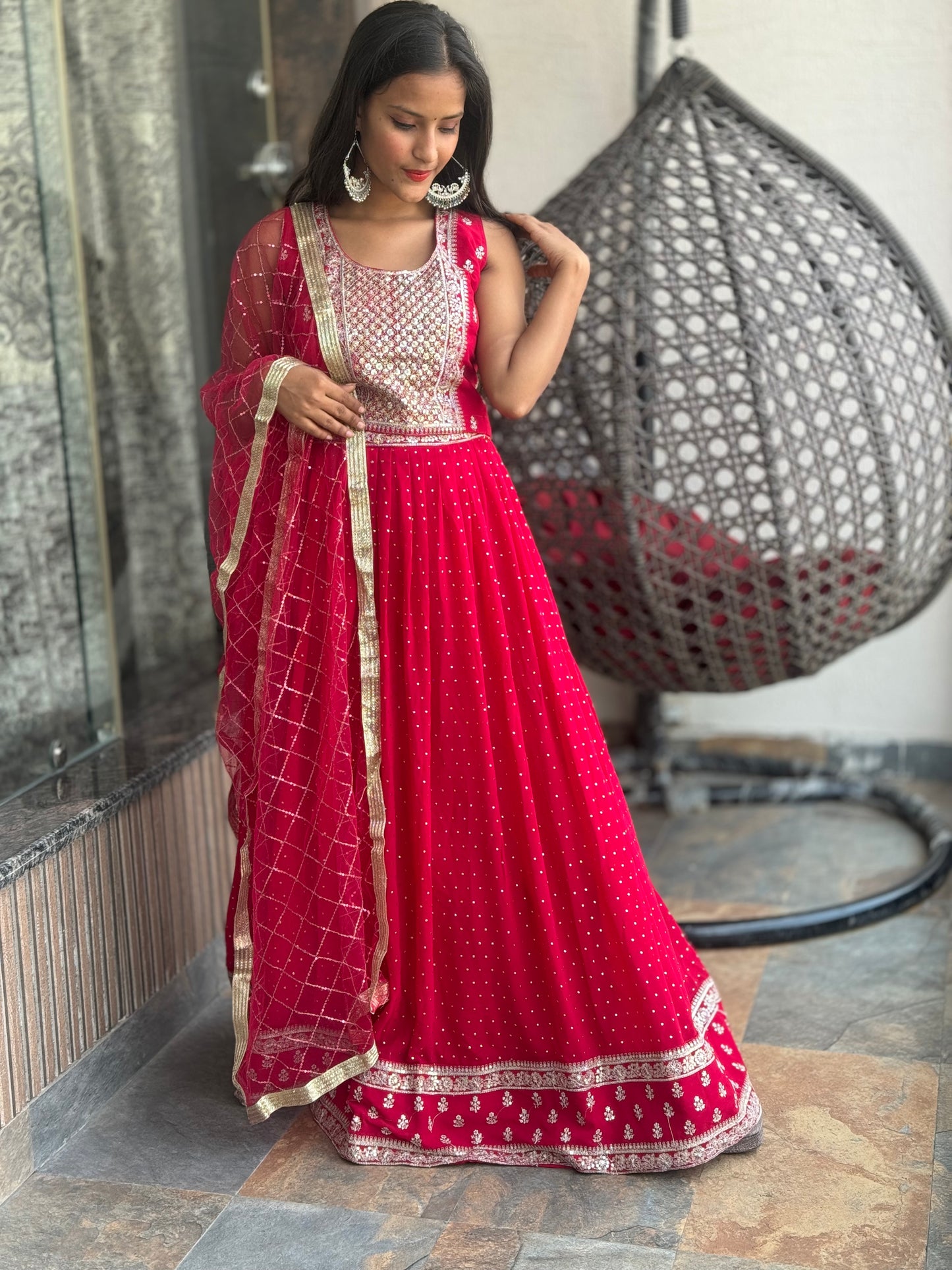 GRACEFUL PARTY WEAR GEORGETTE LEHNGA